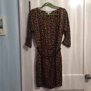 Michael Kors leopard print belted dress